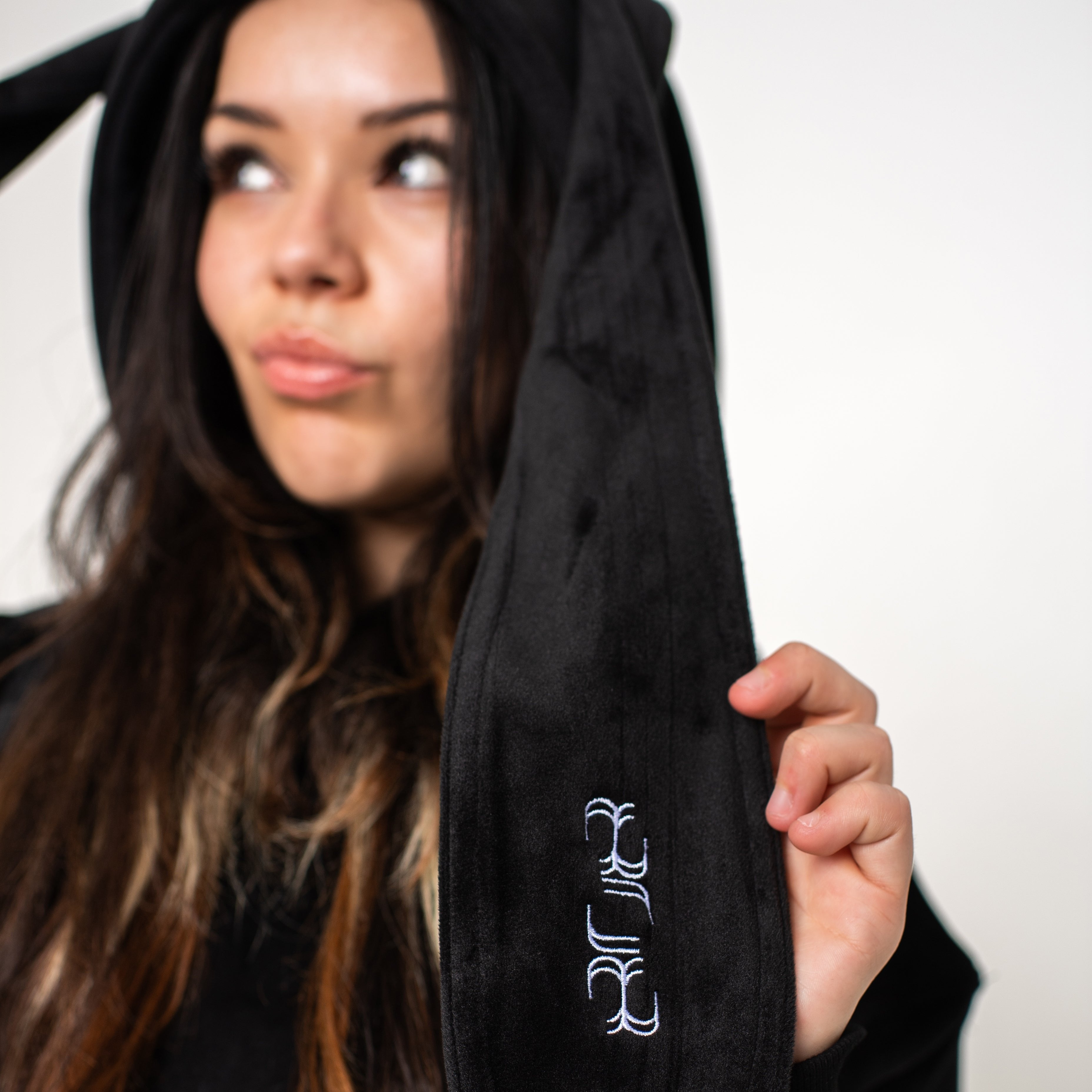 NOCTURNAL VELVET BUNNY HOODIE