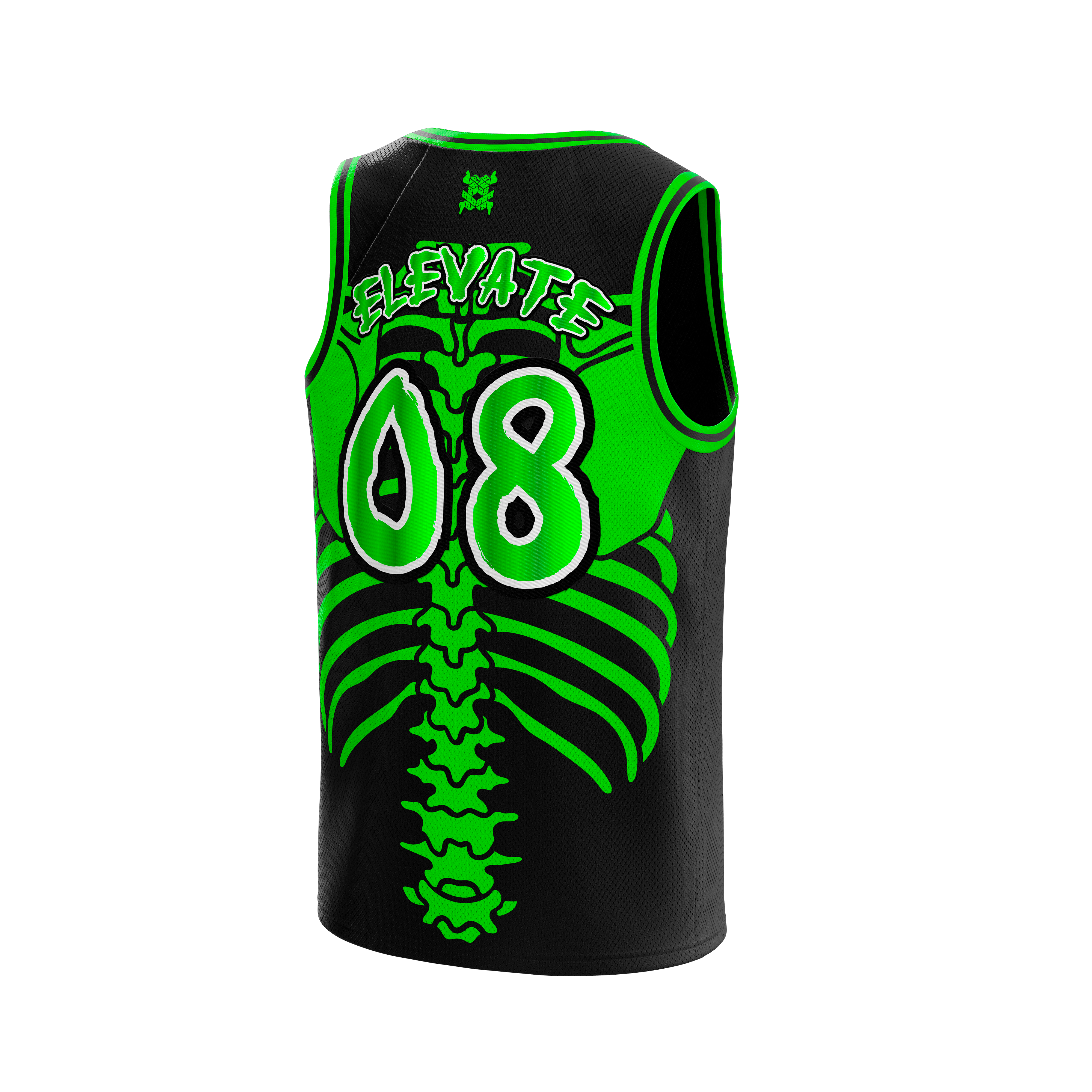 808 Green Skeleton Glow Basketball - LE 50