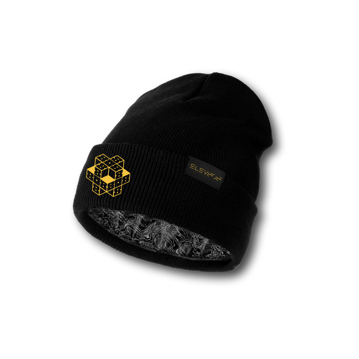 Elev808 Black + Gold Beanie (pre-sale)