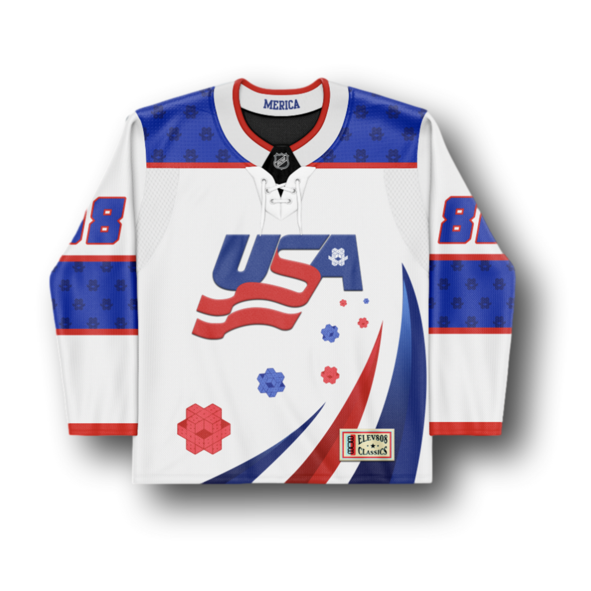 USA 808 White Hockey Jersey - LE75