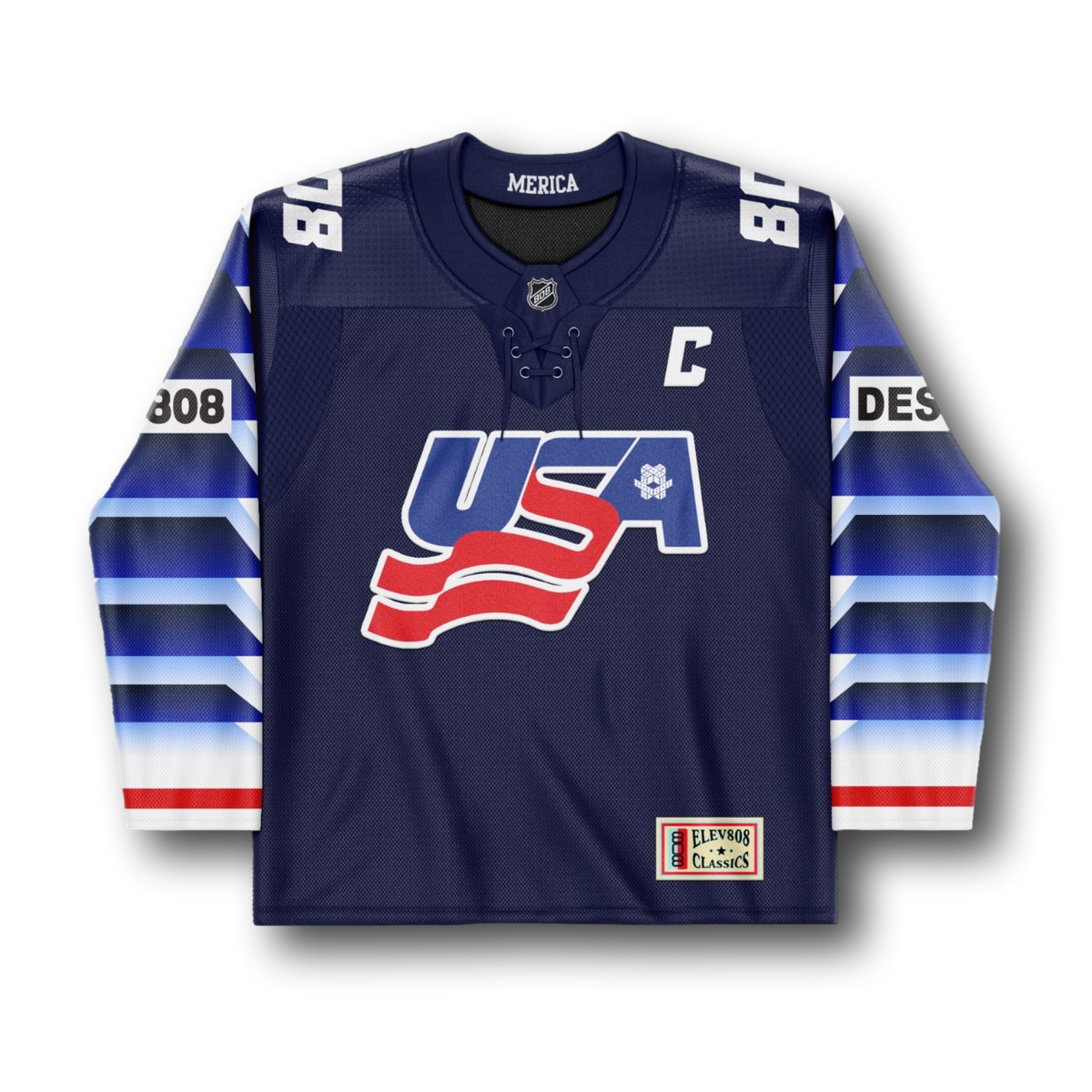 USA 808 Blue Hockey Jersey - LE75