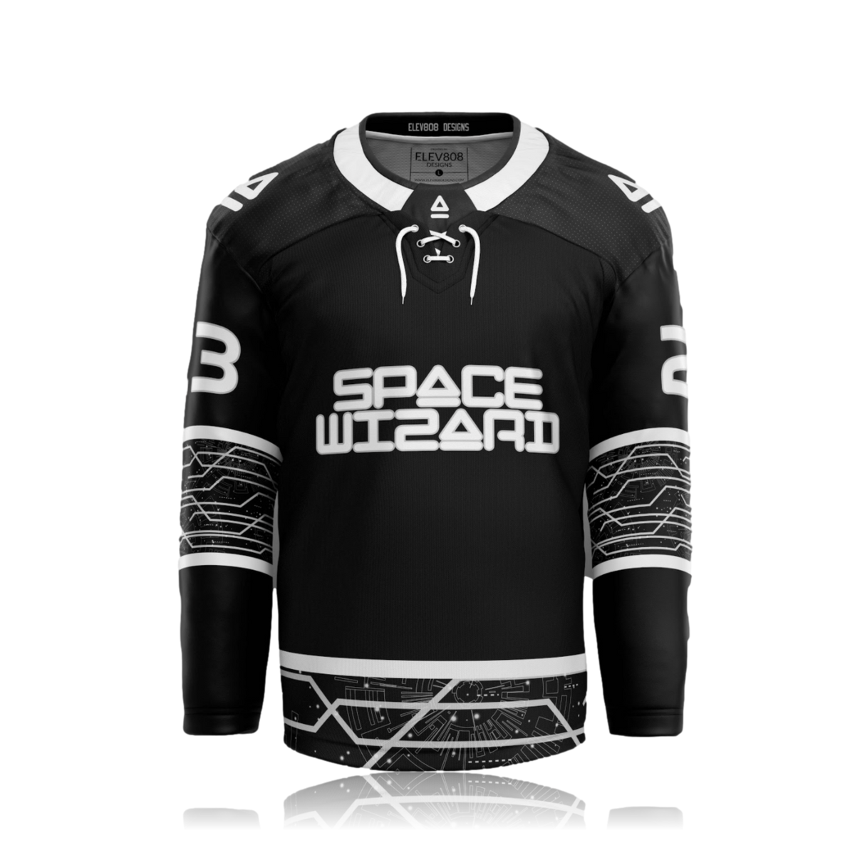 SPACE WIZARD BLACK HOCKEY JERSEY LE 75