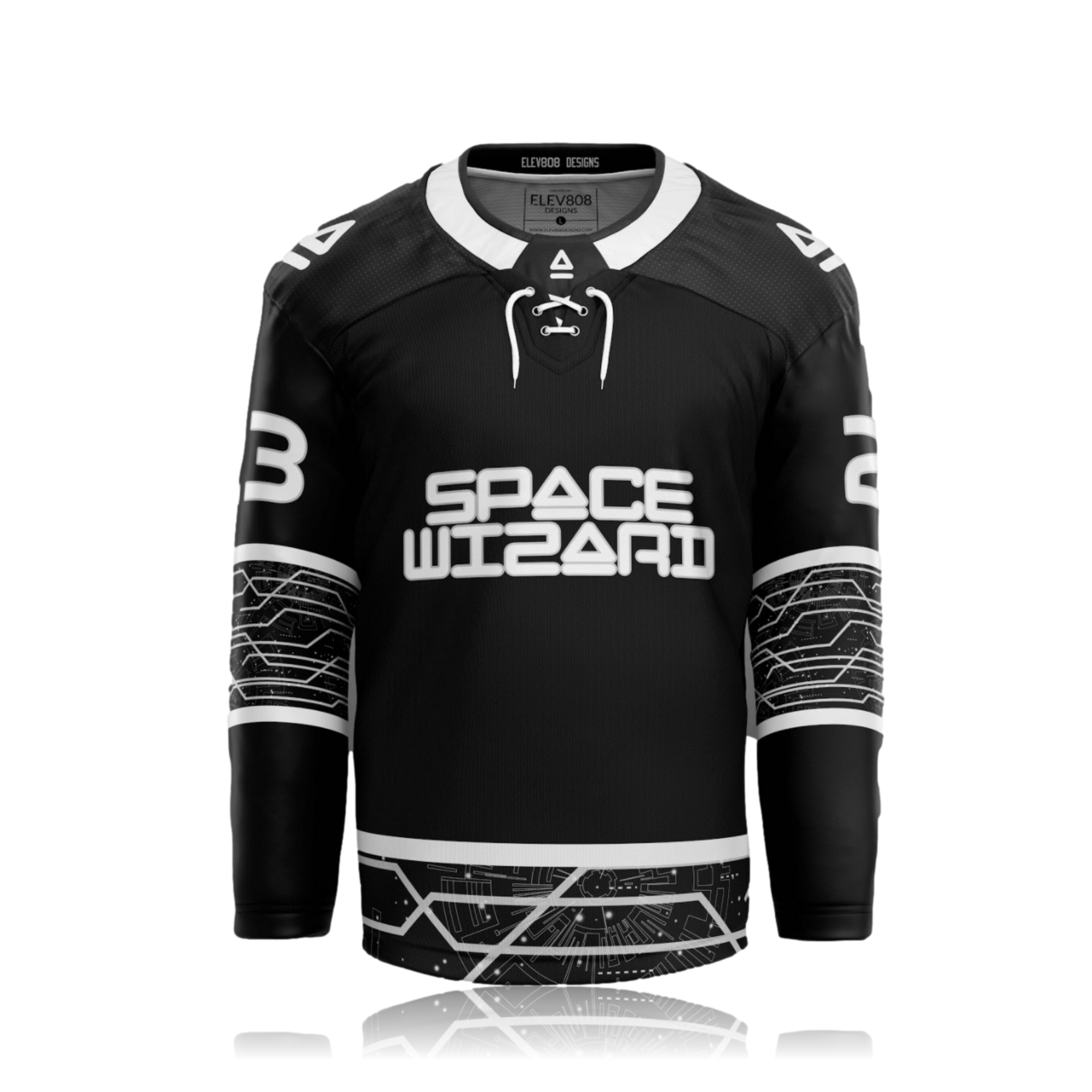 SPACE WIZARD BLACK HOCKEY JERSEY LE 75