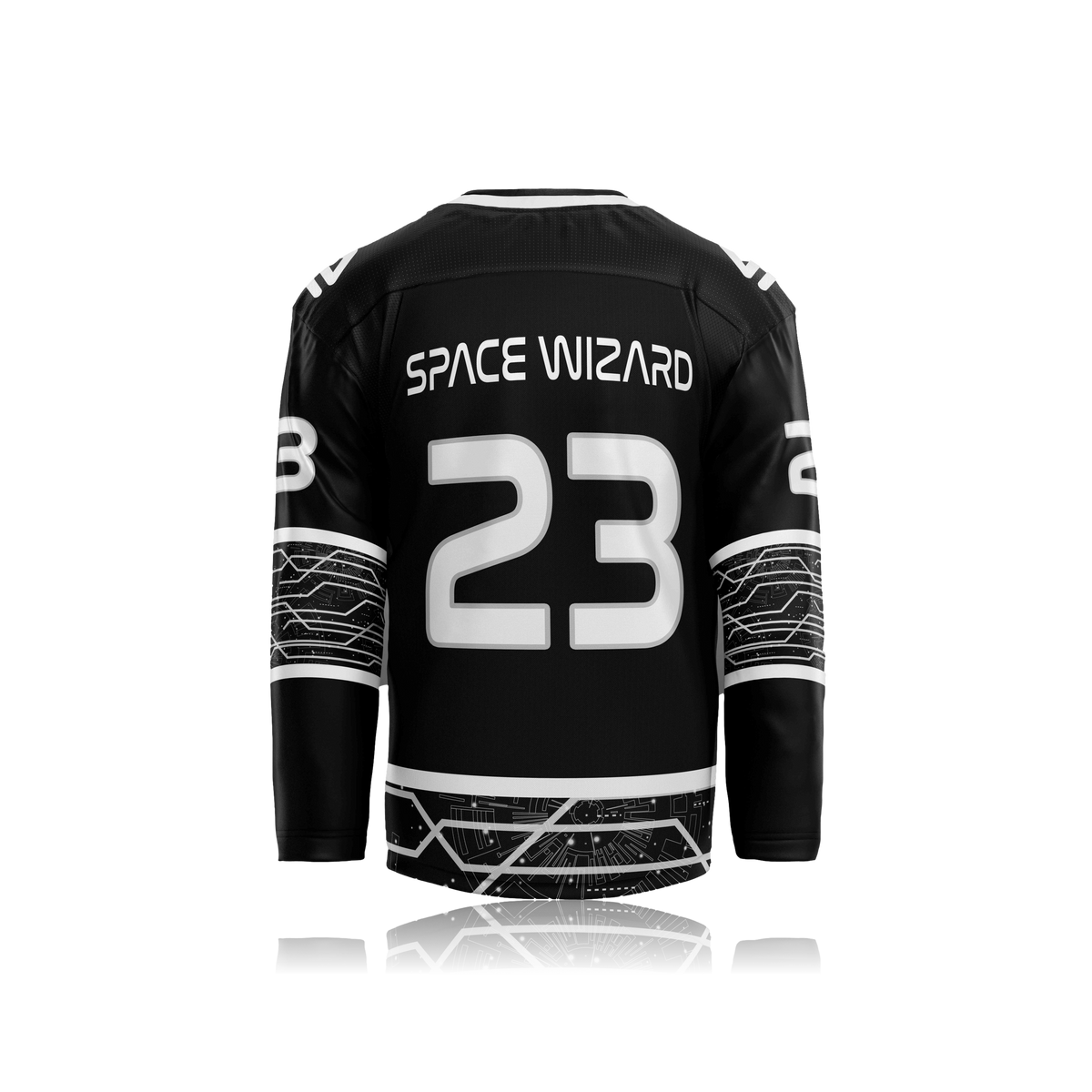 SPACE WIZARD BLACK HOCKEY JERSEY LE 75